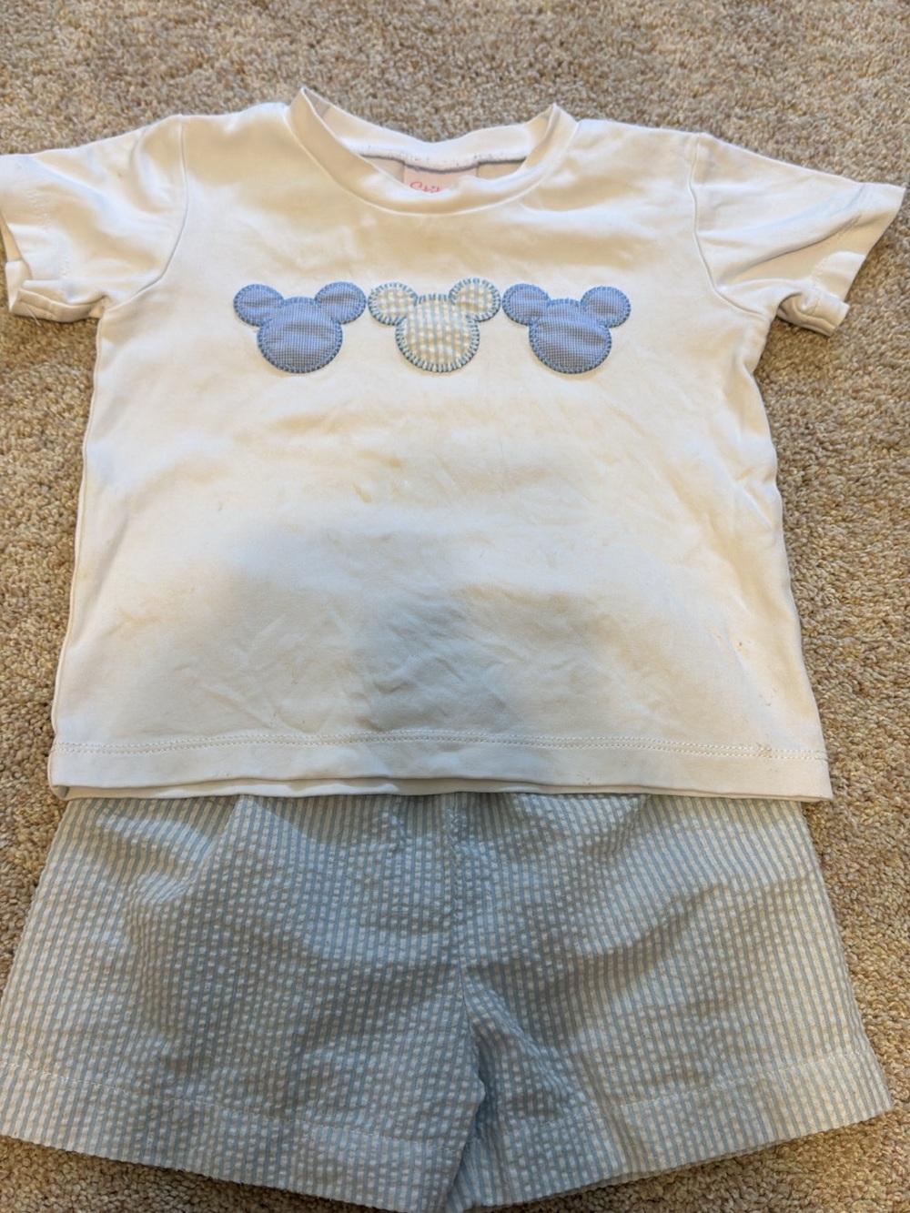 Classic White & Light Blue Kids Matching Set